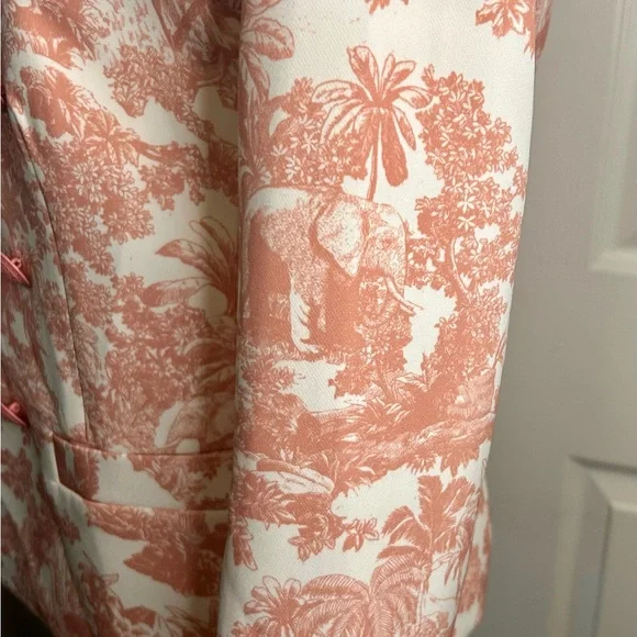 💗”L’Agence” NWT Elegant & Beautiful Pink/Cream Printed Women's Blazer Size S💖 - Picture 5 of 17